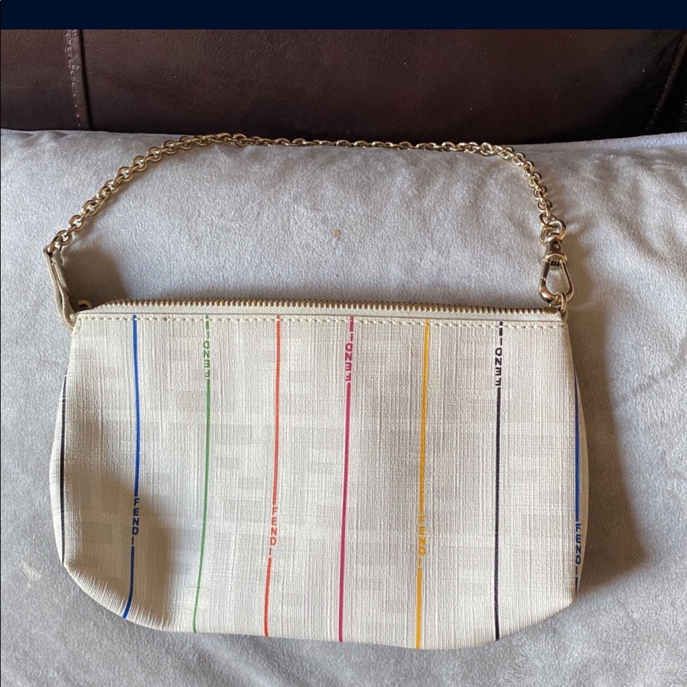 White Authentic Fendi clutch bag